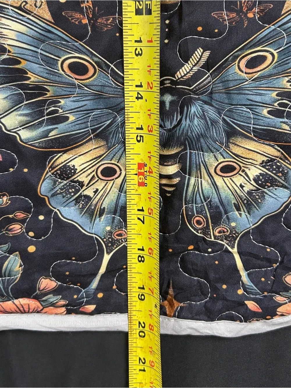 Moth Mushroom Celestial King Pillow Sham Quilted Whimsigoth Gothic